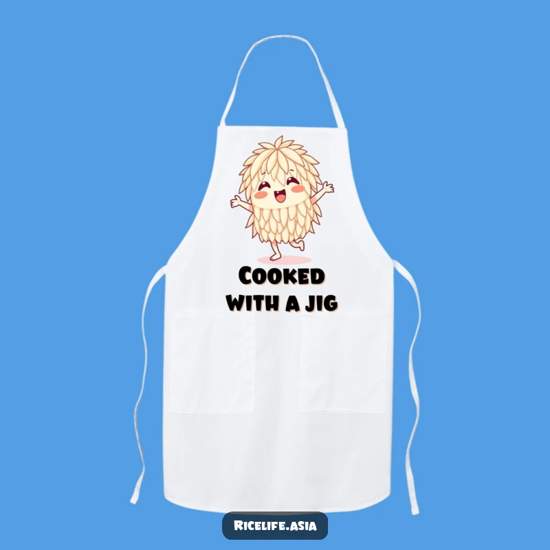 Funny Happy Rice Grain Chef Apron: Cook with Joyful Dance Moves