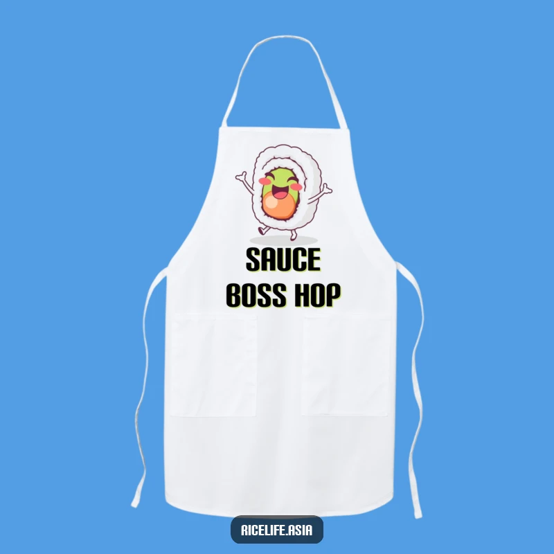 Funny Sushi Hop Apron: Cook with Playful Flair!