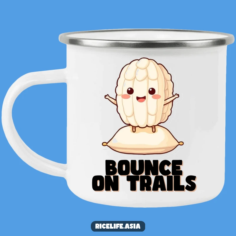 Funny Bouncing Rice Camping Mug: Adventure with a Smile!