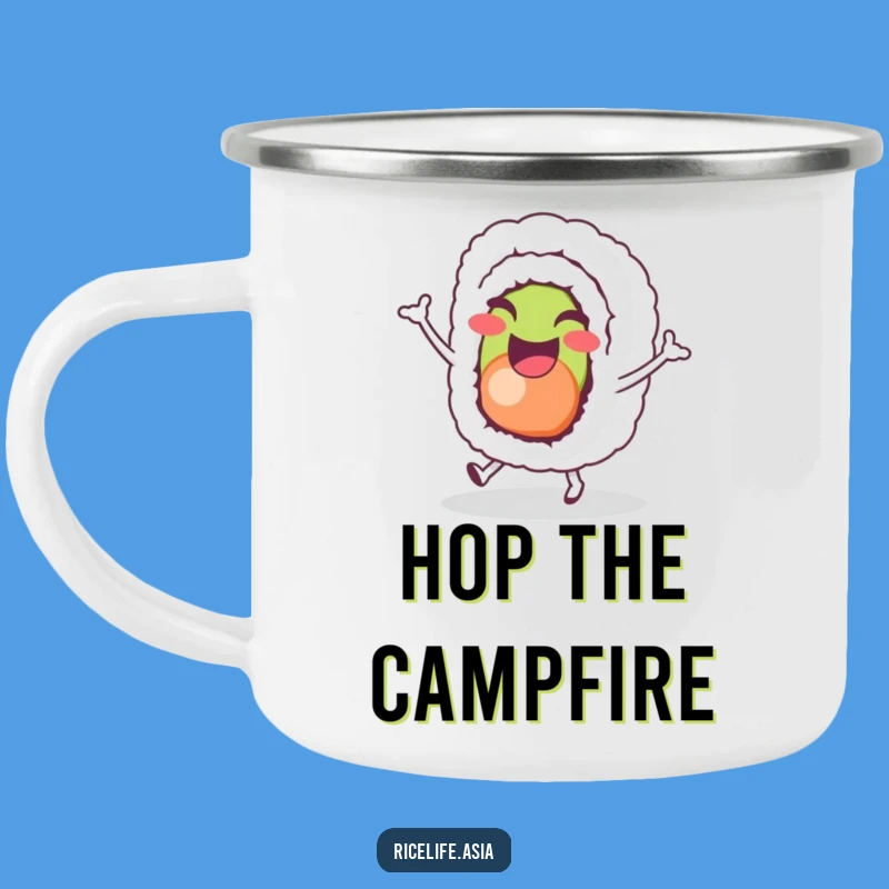 Funny Sushi Hop Camping Mug: Adventure with a Smile!