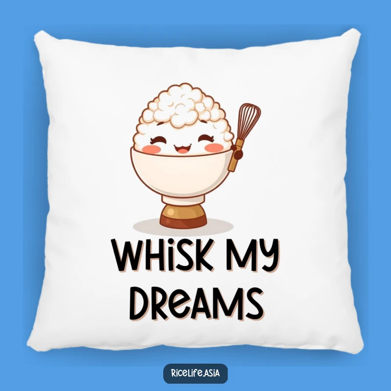 Funny Rice Bowl Whisk Pillow: Cuddle Up with Culinary Comfort!