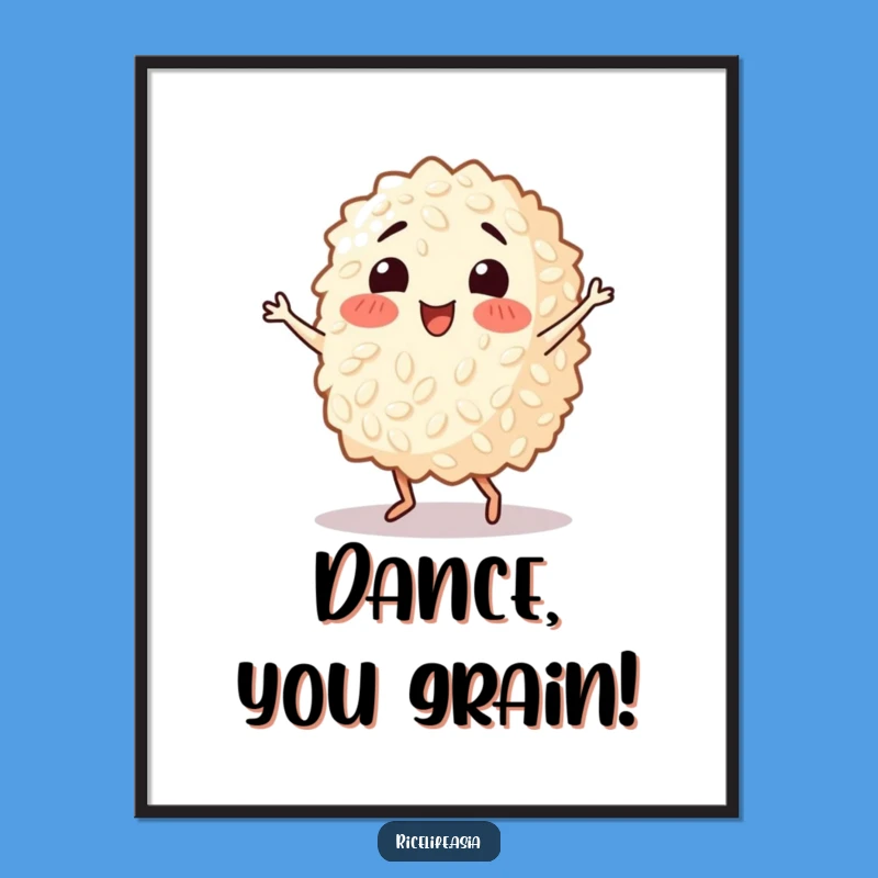 Funny Dancing Rice Grain Digital Print - Instant Joyful Wall Art Download