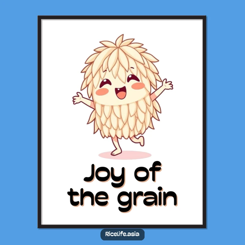 Funny Dancing Rice Grain Digital Art: Joyful Wall Decor for Any Space
