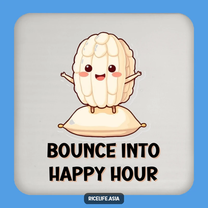 Funny Bouncing Rice Coaster: Protect Surfaces with Joy!