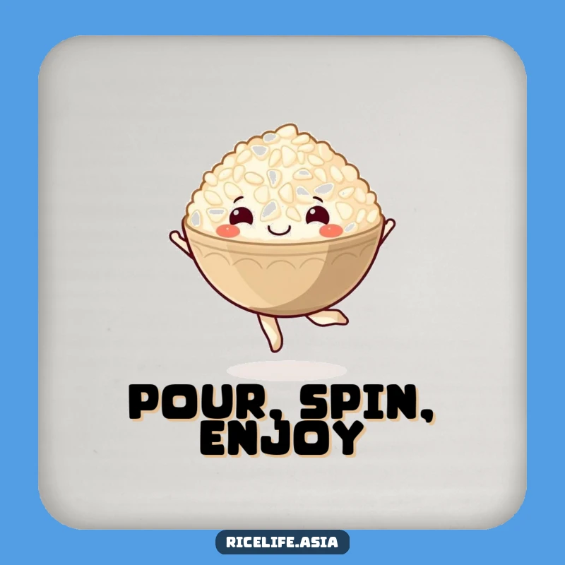 Funny Rice Bowl Pirouette Coaster: Delightful Protector, Hilarious Tableware