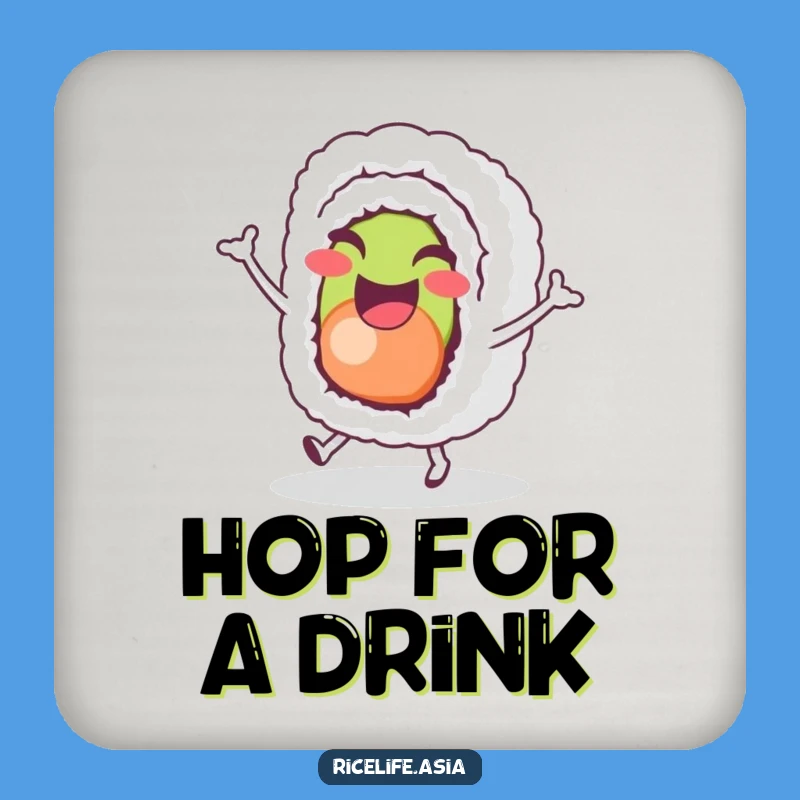 Funny Sushi Hop Coaster: Protect Surfaces with Humor!