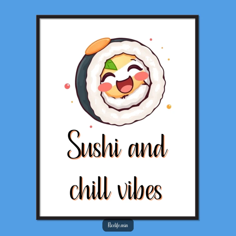 Free Printable Wall Art: Joyful Sushi Roll, Unique Downloadable Decor!