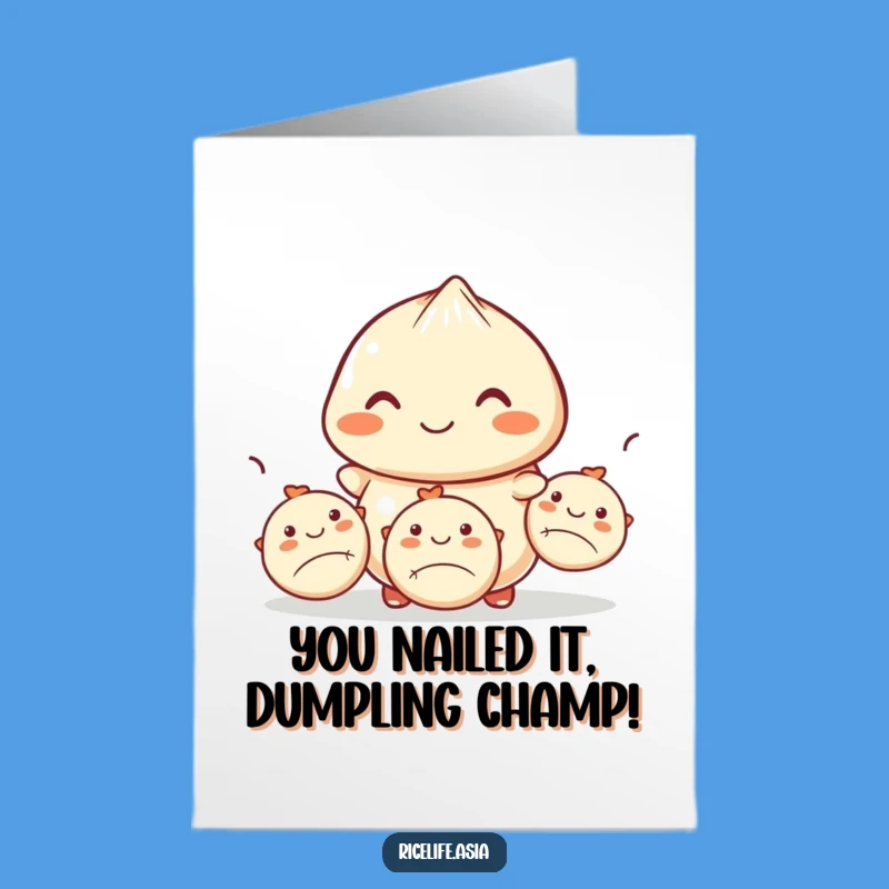 Free Printable Congrats Card: Juggling Dumpling - Skillful Downloadable Celebration