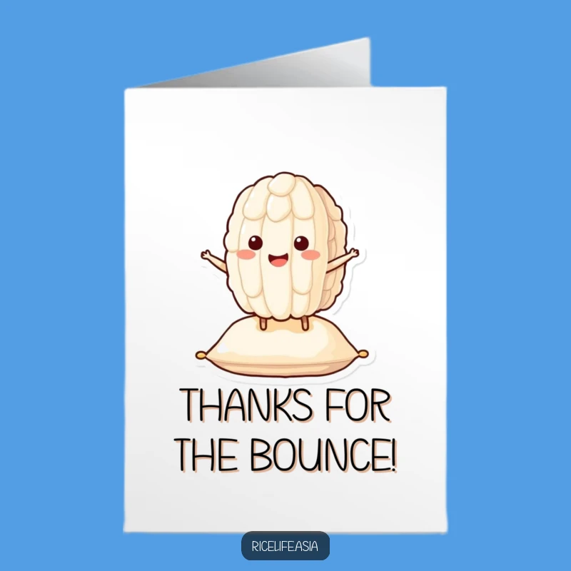 Free Printable Rice Thank You Card: Funny Bouncing Cushion Gift