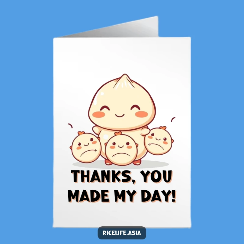 Free Printable Thank You Card: Juggling Dumpling - Funky Downloadable Gratitude