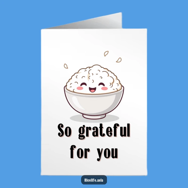 Free Printable Thank You Card: Bouncing Rice Bowl, Joyful Thanks, Print Instantly!