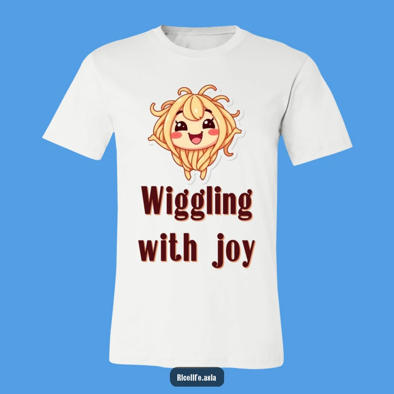 Funny Noodle Wiggle T-Shirt: Show Off Your Excitement with This Happy Character