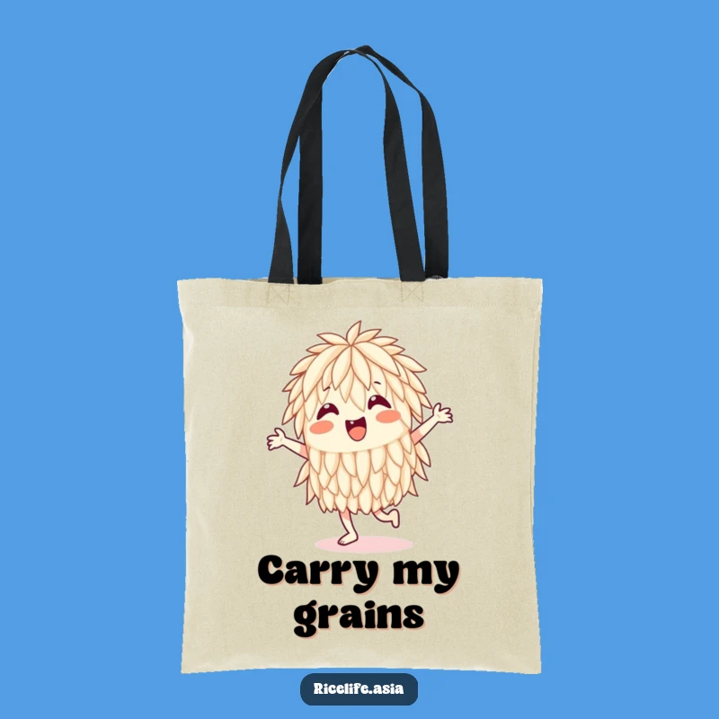 Funny Happy Rice Grain Jig Tote Bag: Carry Fun Everywhere You Go