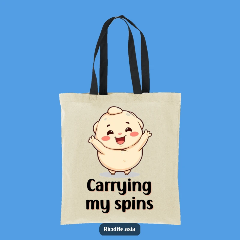 Funny Dumpling Spin Tote Bag: Carry Your Essentials with a Happy Character